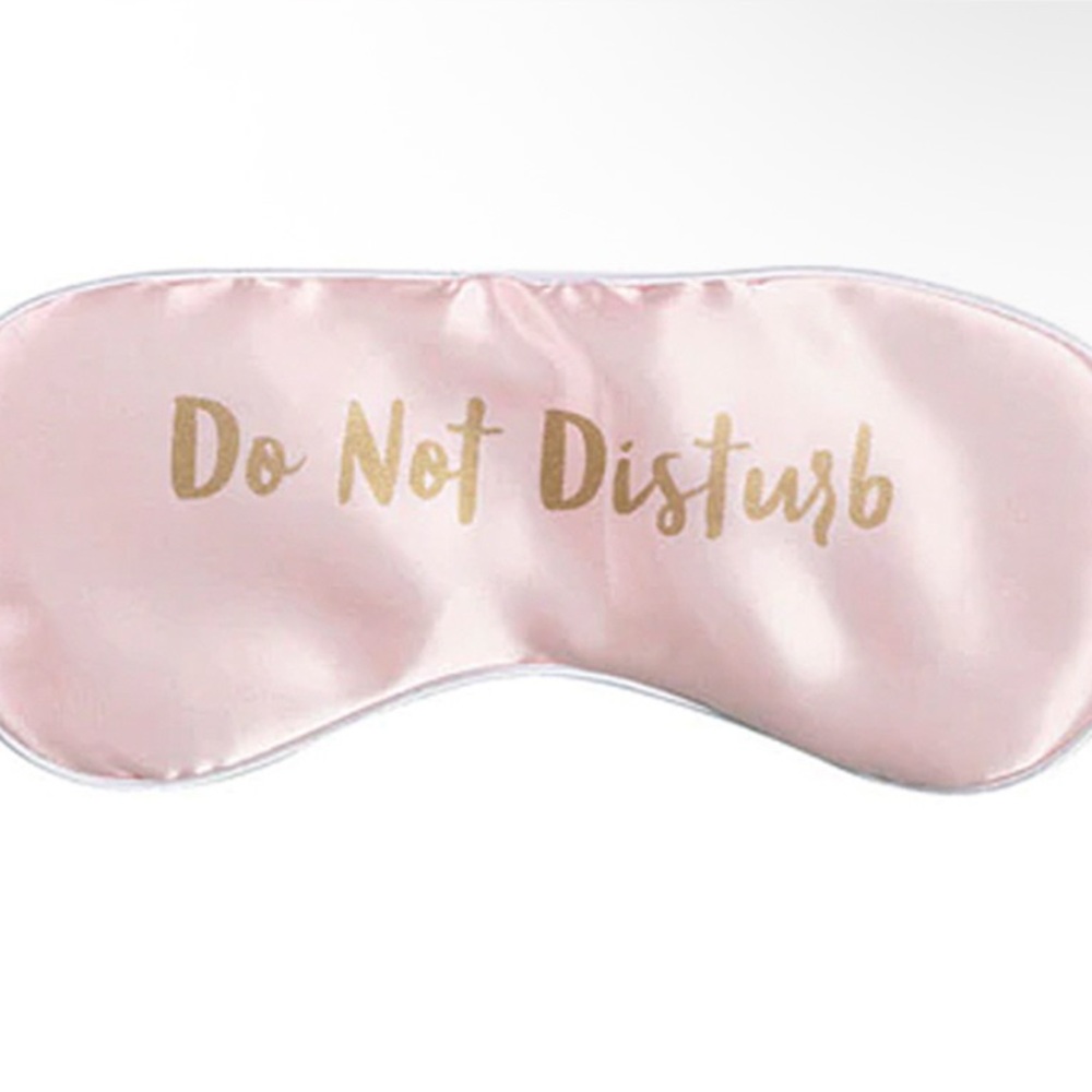 Pink Sleep Mask with Gold Lettering